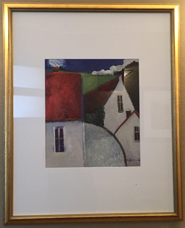 Image of picture on wall of houses